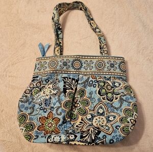 Floral Blue Tote Bag